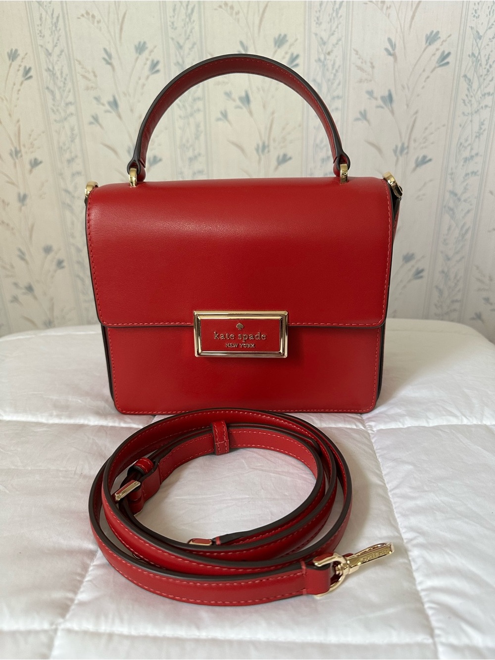 Kate Spade Red Leather Top-Handle Satchel